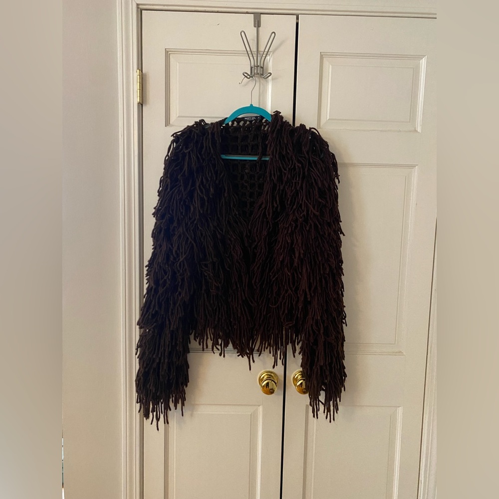 Nasty Gal Brown Fringe Jacket - Size M